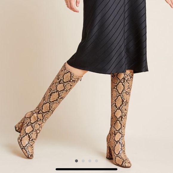 anthropologie snakeskin boots
